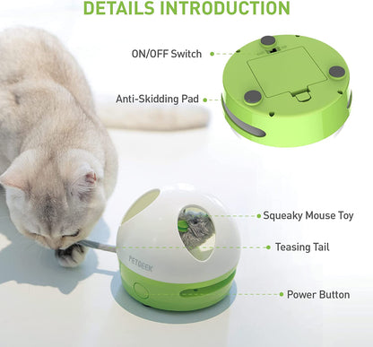 🐭⚡ Hidey Mouse Electronic Cat Toy — Motion Teasing, Squeaky Mouse, Catnip‑Filled Fun (Green)