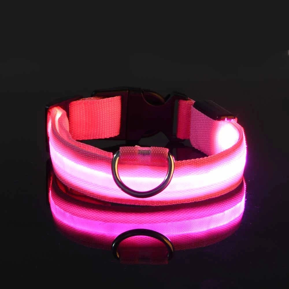 Illuminate Your Dog's Walks: Glow in the Dark Nylon LED Leash & Collar for Ultimate Night Safety