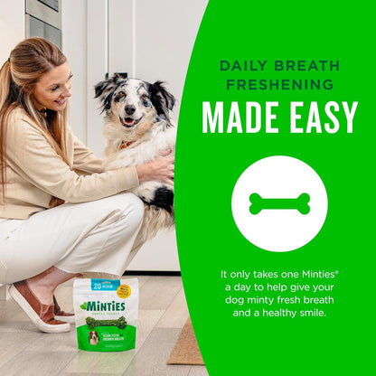 Minty Dental Chews for Dogs 🐶🌿 20ct Vet‑Recommended Treats Clean Teeth & Freshen Breath
