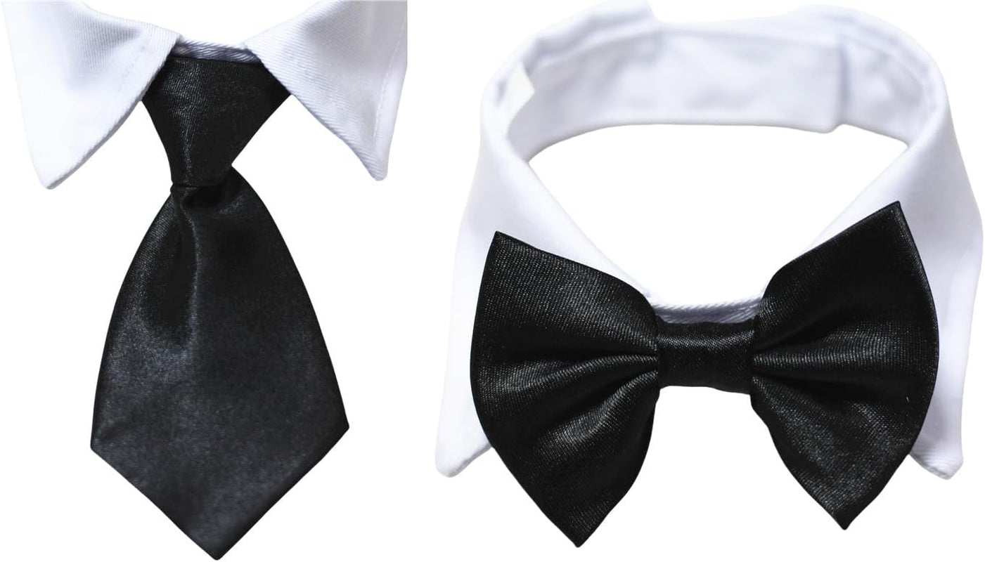 Dapper Dog Tuxedo Collar with Black Tie - Ideal for All Breeds!