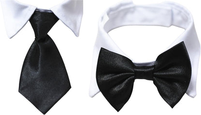 Dapper Dog Tuxedo Collar with Black Tie - Ideal for All Breeds!