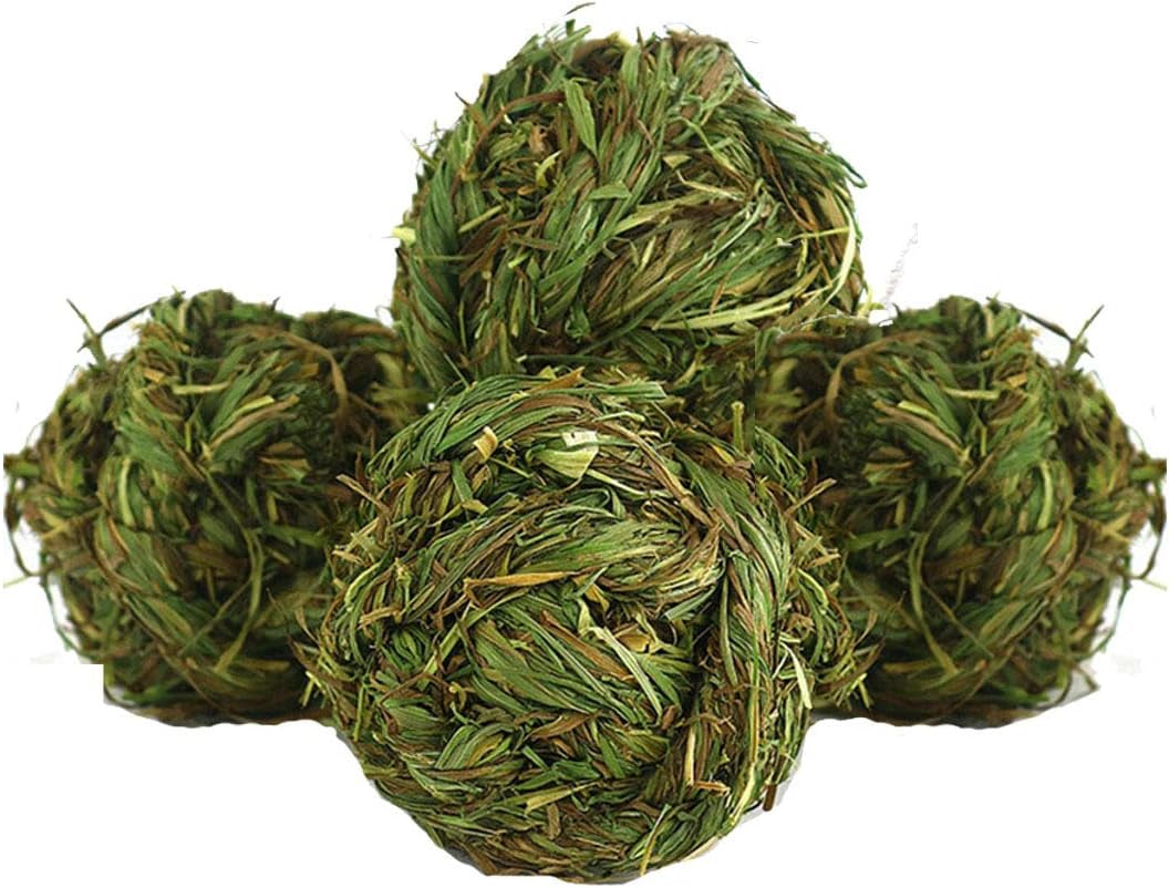 Natural Timothy Grass Balls 🌾🐹 3‑Pack Chew Toys for Rabbits, Guinea Pigs & Hamsters