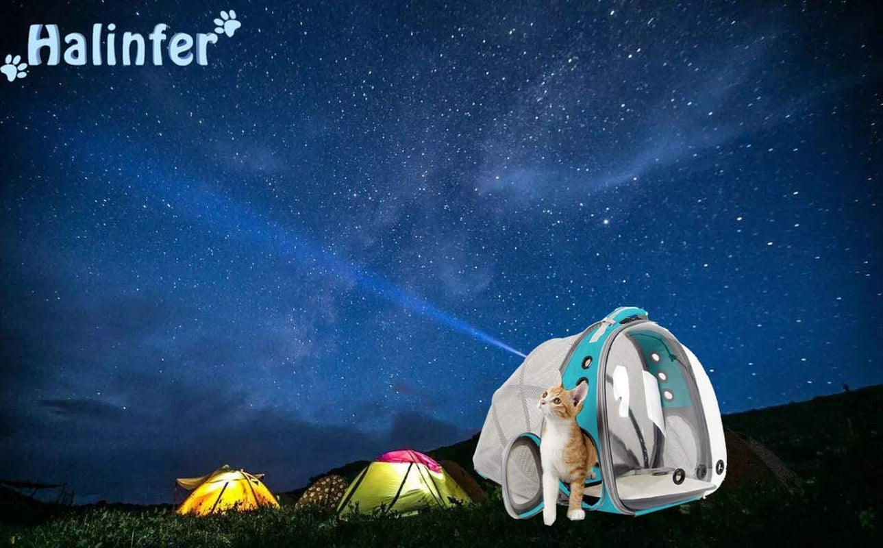 🐱🚀 Back‑Expandable Cat Backpack Carrier — Space Capsule Bubble Window (Up to 12 lbs)
