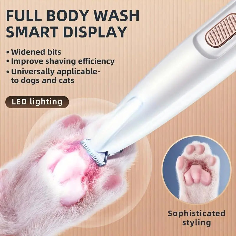 LED Pet Grooming Trimmer ✨🐾 Quiet Rechargeable Clipper for Dogs & Cats