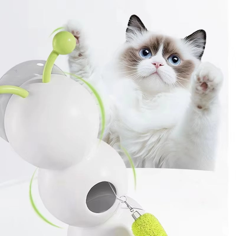 🐛⚡ Caterpillar Motion‑Activated Cat Toy — Wack‑A‑Worm Rechargeable Teasing Post with Tail