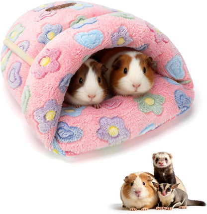 Plush Cuddle Cave Bed 🐹💙 Soft Washable Hideout for Guinea Pigs, Rats & Small Pets