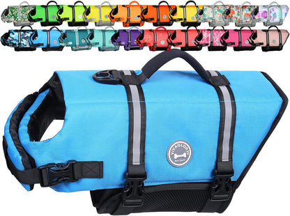 🐶🌊 Rip‑Stop Dog Life Vest — Medium, Blue | Buoyant, Safe & Swim‑Ready with Handle