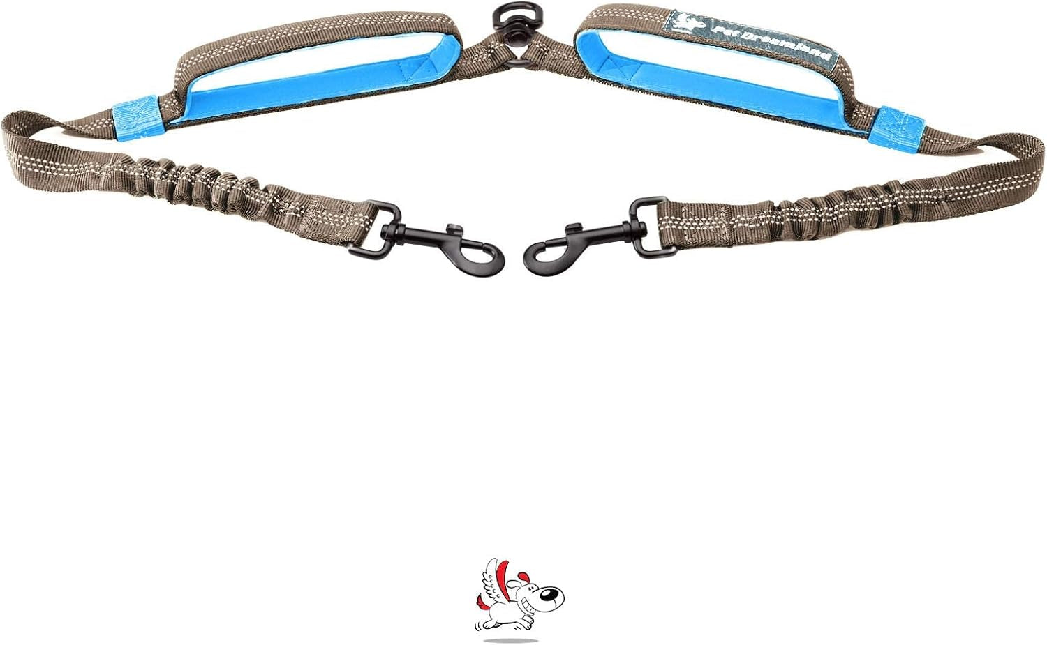 🐕🐕💙 Tangle‑Free Dual Dog Leash Coupler — Heavy‑Duty, Swivel Design for Two Large Dogs
