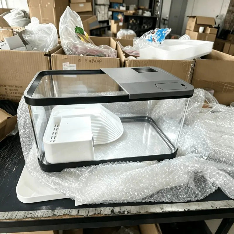 Eco-Friendly Turtle Tank with Sun Deck - Complete Aquatic & Terrestrial Habitat Combo for Home Use