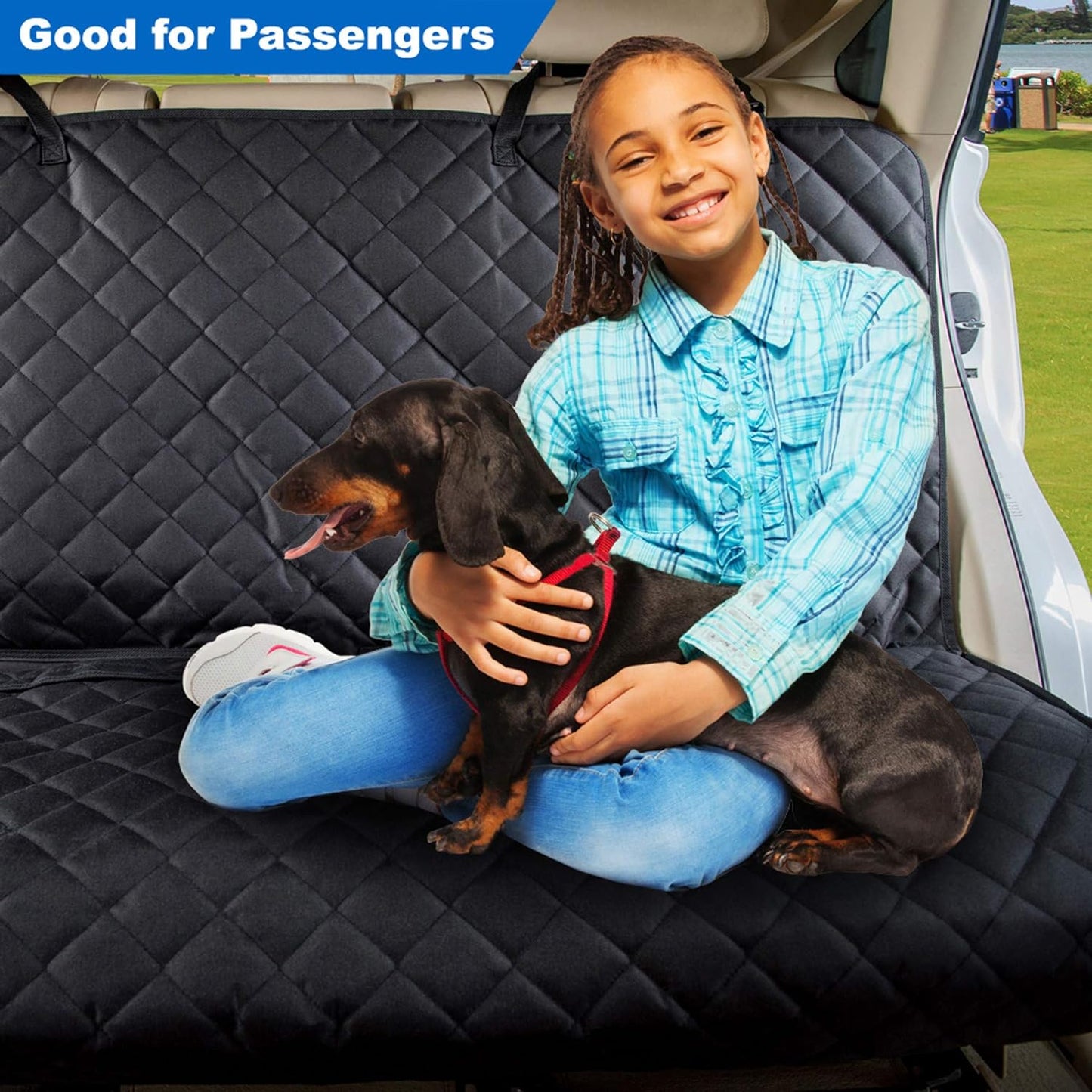 Waterproof Dog Car Seat Cover 🚗🐾 Nonslip Back Seat Protector w/ Side Flaps – Universal