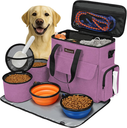 Modoker Dog Travel Bag ✈️🐾 Airline‑Approved Weekend Organizer w/ Bowls & Food Bags