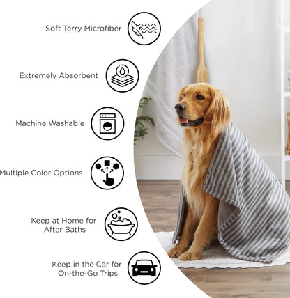 Bone Dry Microfiber Pet Towel 🐾🛁 Ultra‑Absorbent 41x23.5" Dog & Cat Drying Towel