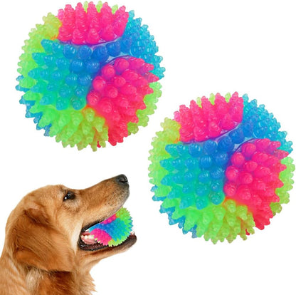 Interactive LED Dog Balls - Glow in the Dark Flashing Pet Toys for Dogs and Cats (2 Pack)