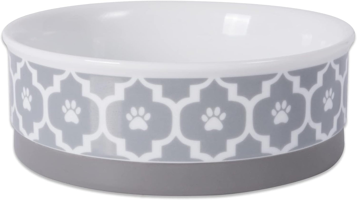 Ceramic Non‑Skid Pet Bowls 🍽️🐾 Set of 2 Lattice Design for Cats & Dogs – 4.25"