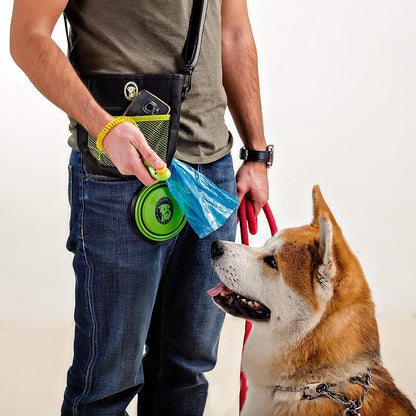  Dog Treat Pouch 🐾✨ 3‑in‑1 Training Kit with Clicker & Travel Bowl