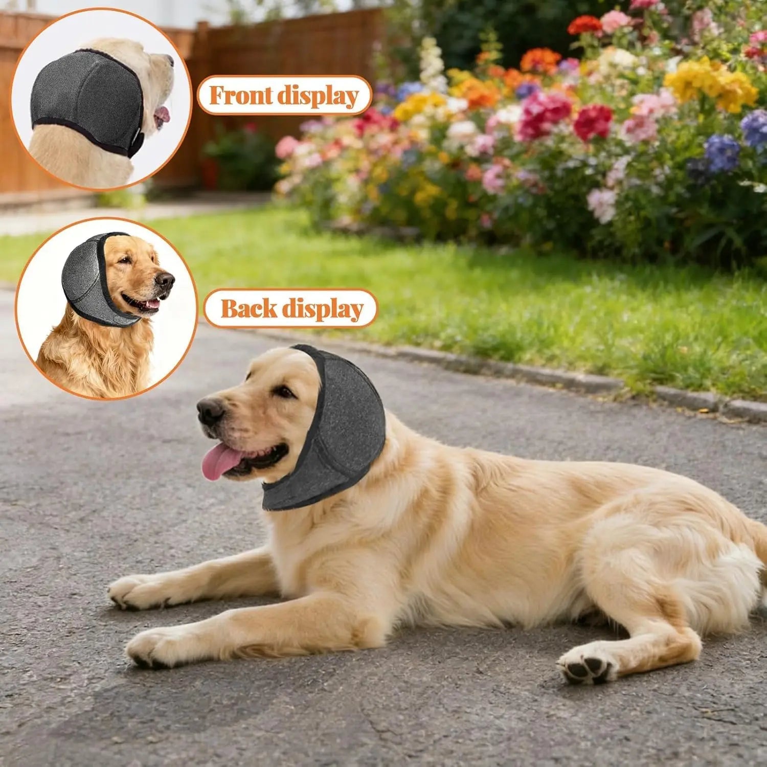 Dog Ear Muffs for Noise Protection - Comfortable Adjustable Ear Wrap for Calming Dogs During Fireworks, Bathing, and Swimming