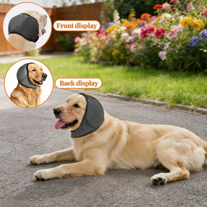 Dog Ear Muffs for Noise Protection - Comfortable Adjustable Ear Wrap for Calming Dogs During Fireworks, Bathing, and Swimming