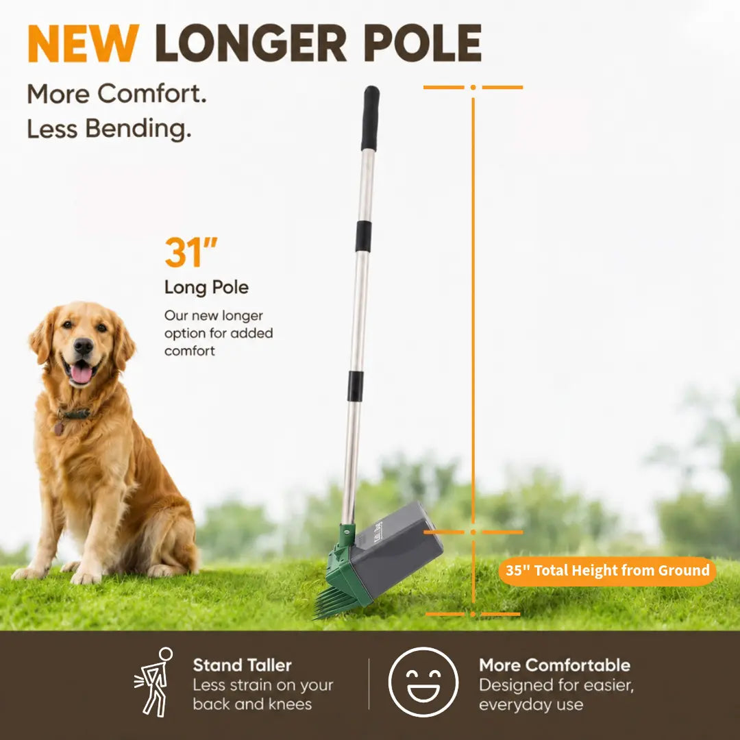 Neater Pets Lift N' Bag Dog Pooper Scooper - 31" Extended Reach, Effortless One-Handed Use, Extra-Large USA-Made Bags