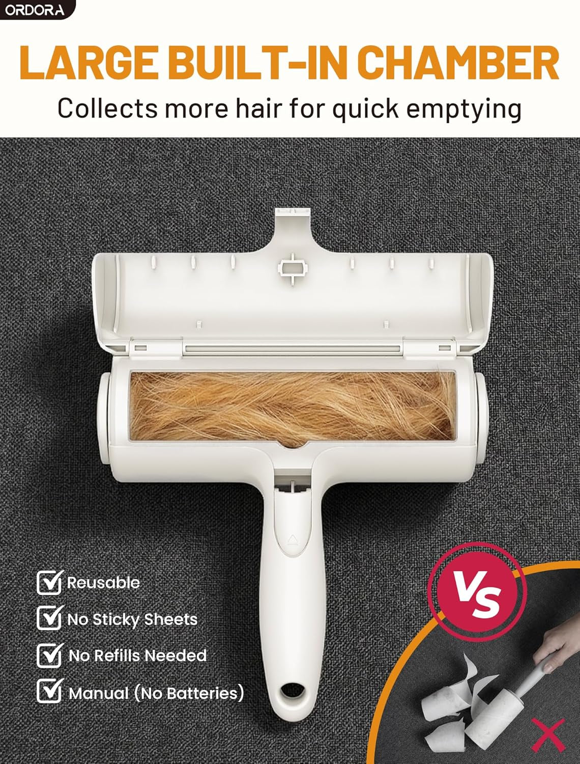 Reusable Pet Hair Remover – Portable Lint Roller for Dog & Cat Hair on Furniture  