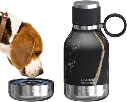 Dog Buddy Bottle 🐾✨ Stainless Steel Insulated Water Bottle with Detachable Dog Bowl & Treat Storage