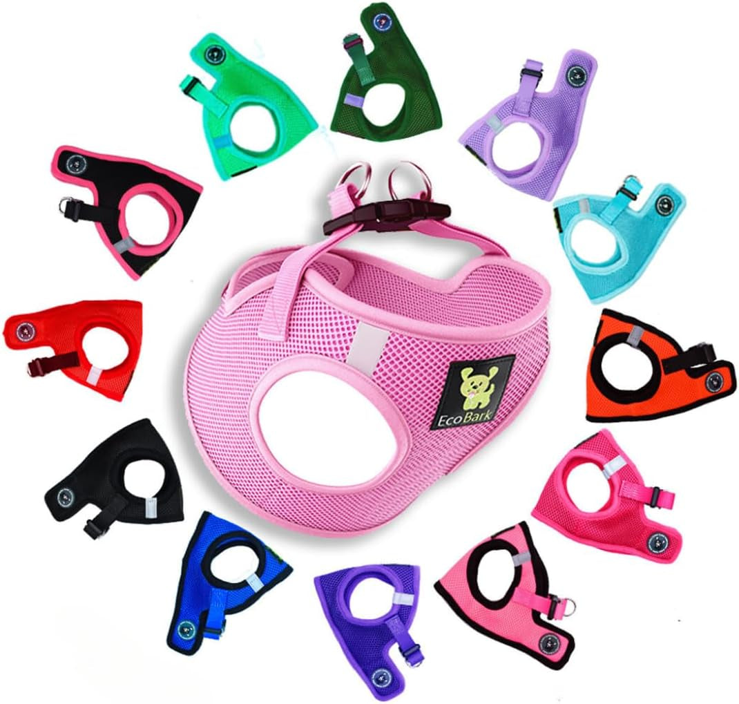Teacup Dog Harness 💗 XXS Soft Mesh Step‑In Vest – No‑Pull Halter for Toy Breeds