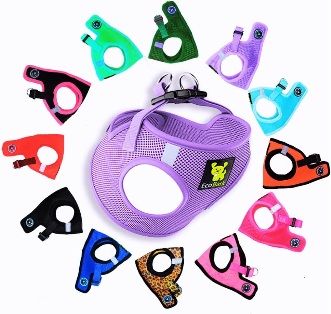 Teacup Dog Harness 💗 XXS Soft Mesh Step‑In Vest – No‑Pull Halter for Toy Breeds