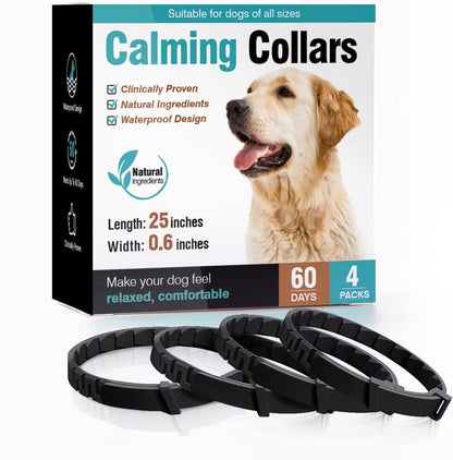 Adjustable Calming Collars – Pheromone Anxiety Relief for Dogs & Cats, 3/4 Pack  