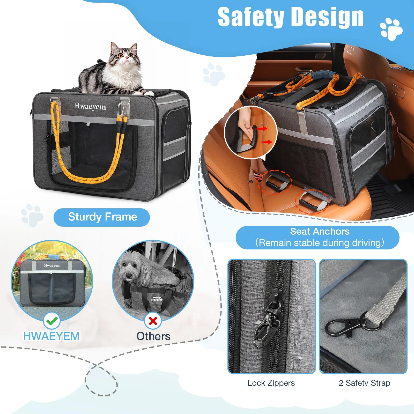 Extra Large Rolling Pet Carrier - Adjustable Height, Airline Approved, Holds Up to 40lbs - Stylish Soft-Sided Black Mesh Travel Bag for Cats & Small Dogs
