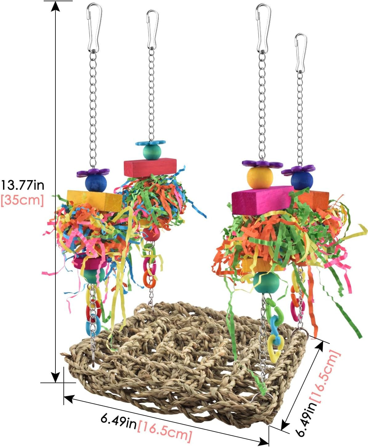 🦜 Bird Grass Swing Mat & Climbing Hammock Toy for Conures, Parakeets, Budgies 🪶