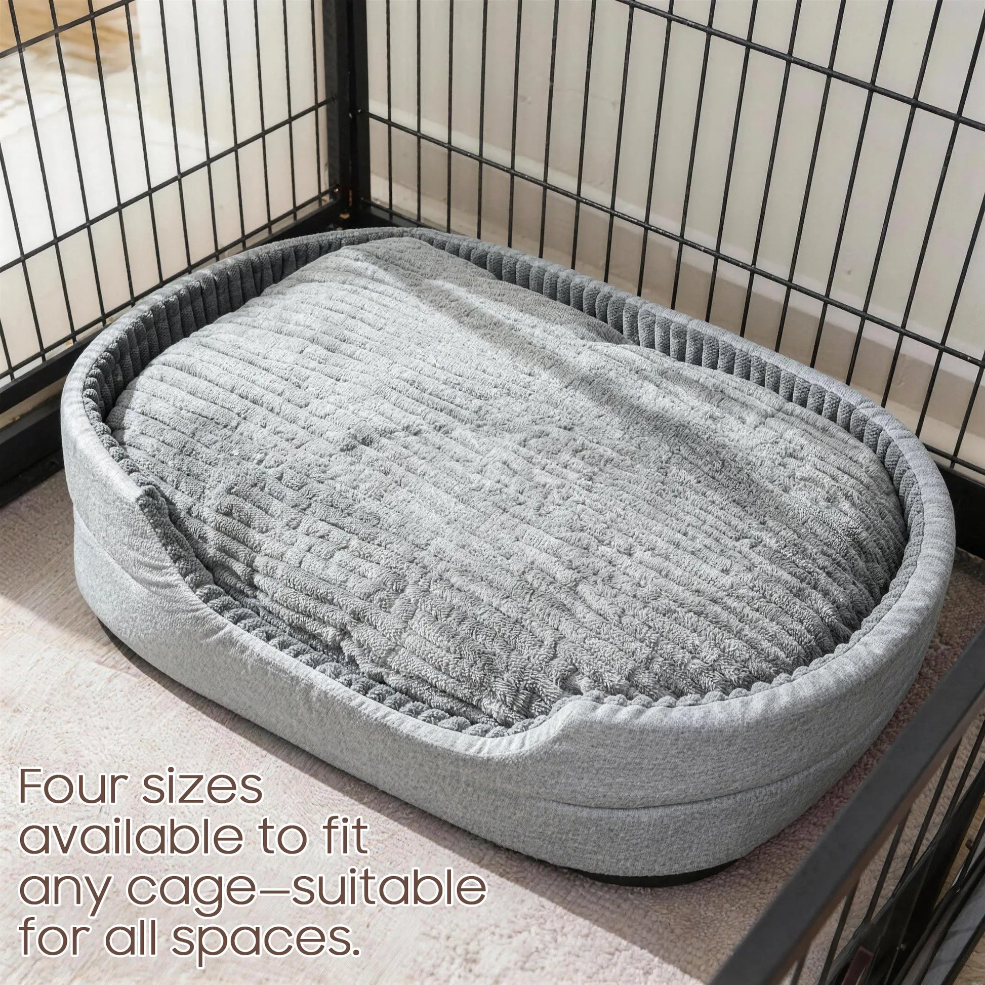 GTPLAYER Plush Dog Bed - Comfortable & Washable Pet Sofa with Waterproof Base, Non-Slip Design for Small to X-Large Dogs - Grey Color