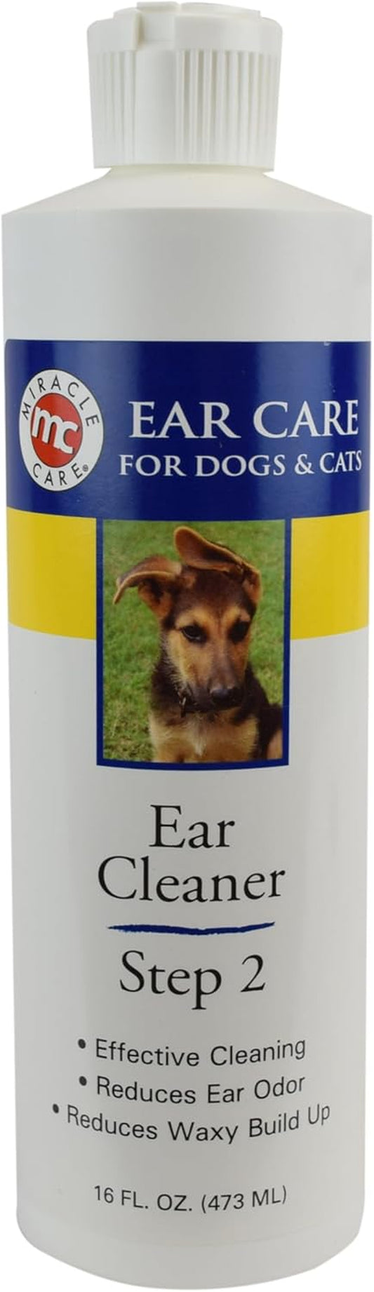 Miracle Care Ear Cleanser 🧼🐾 16oz Gentle Odor‑Reducing Ear Wash for Dogs & Cats
