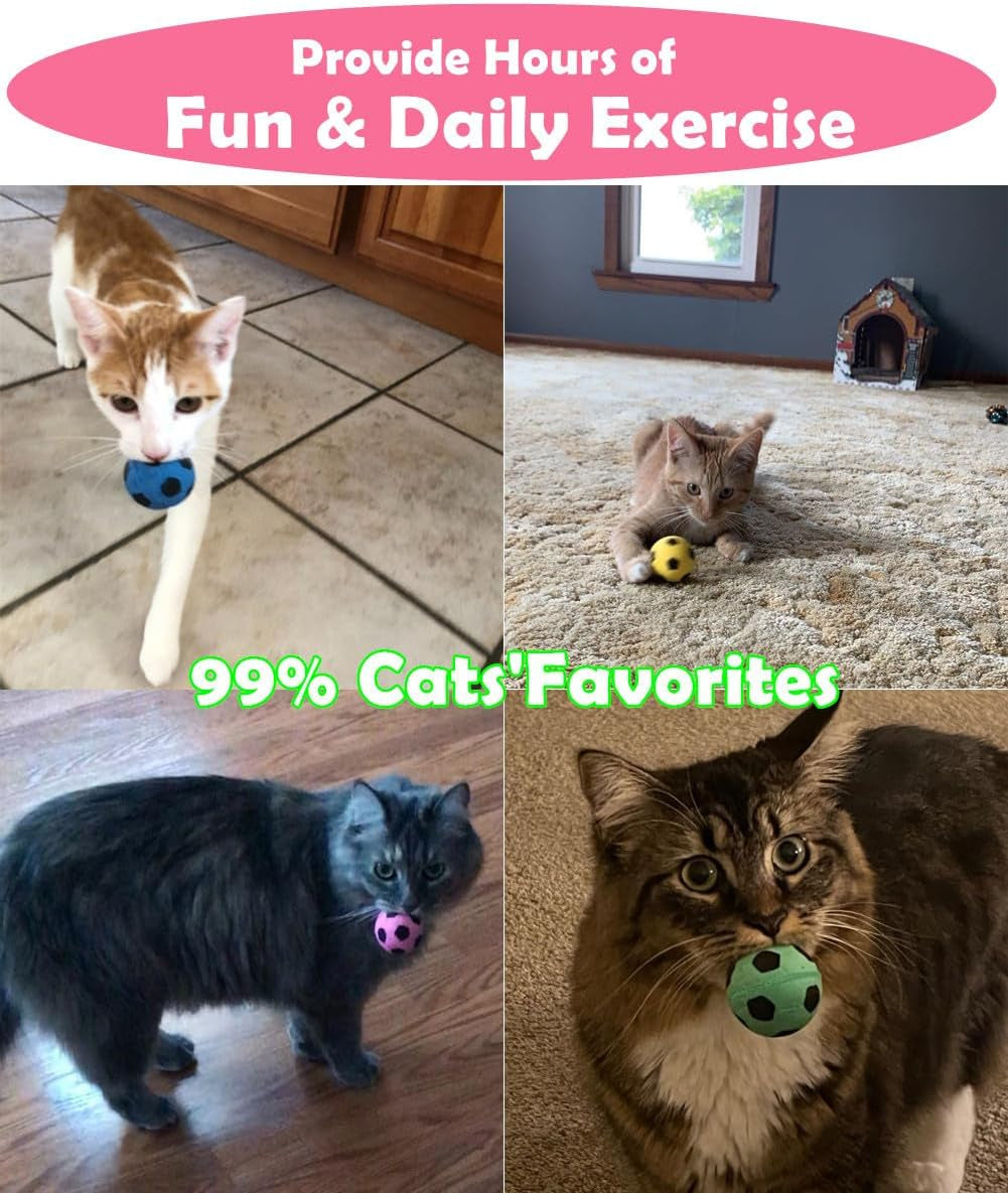 PETFAVORITES Cat Foam Soccer Balls 🐾✨ Soft, Quiet, Bouncy Indoor Play Set