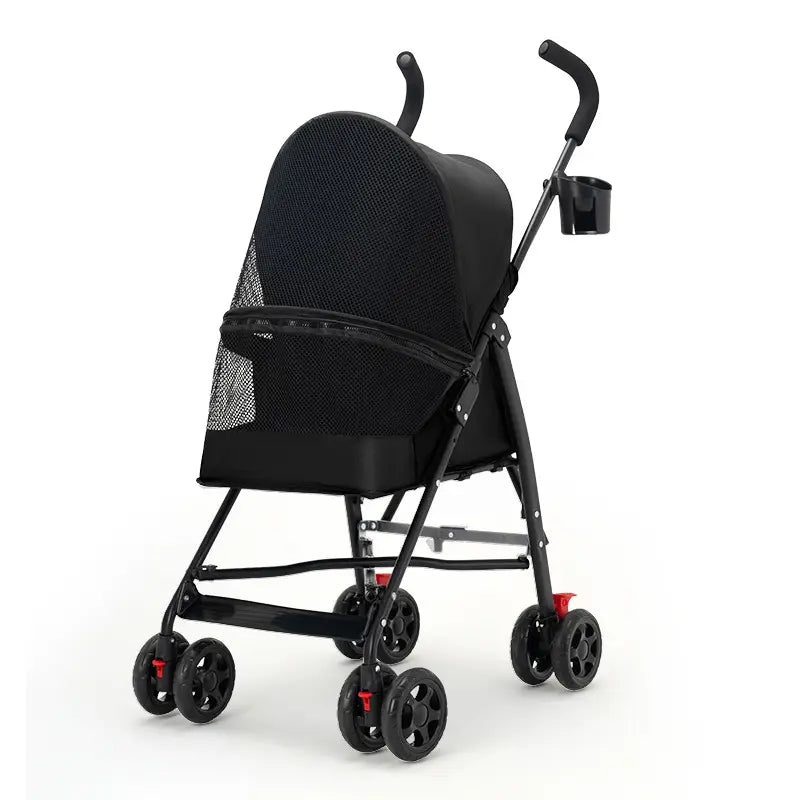 Zoravellion Premium Lightweight Foldable Pet Stroller for Small Dogs & Cats - Durable & Comfortable Travel Carrier with Breathable Mesh & Cup Holder