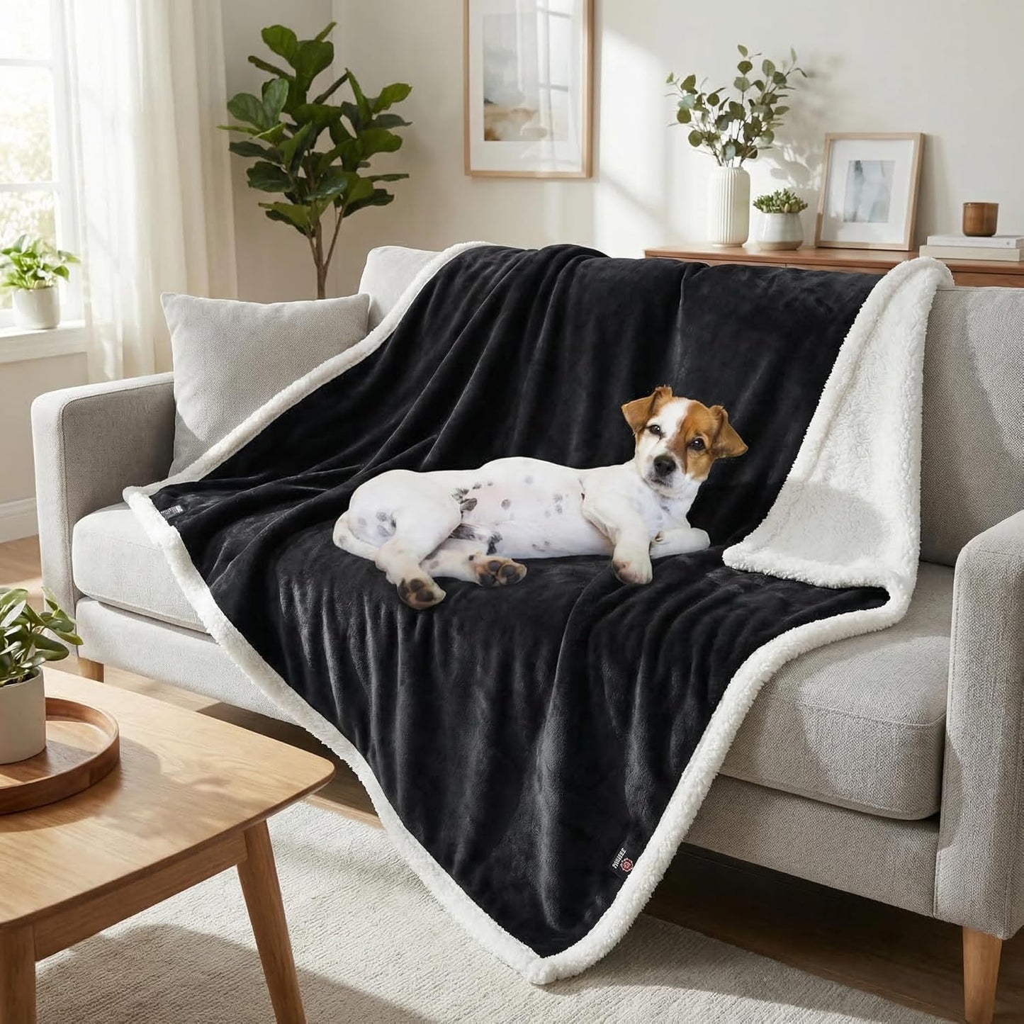 Luxury Black Fleece Dog Blanket for Large Dogs - Soft, Washable, Perfect for Couch, Sofa, Car Seats & Beds - 50x60 Inches