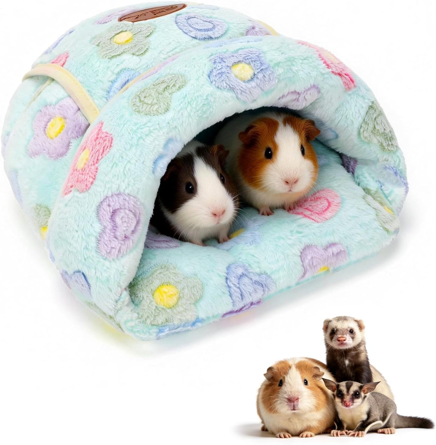 Plush Cuddle Cave Bed 🐹💙 Soft Washable Hideout for Guinea Pigs, Rats & Small Pets