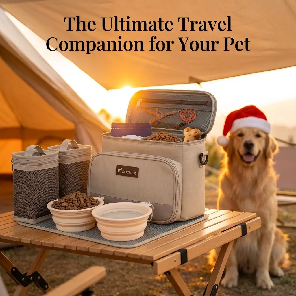 Ultimate Dog Travel Bag: Complete Pet Travel Kit with Food Containers & Collapsible Bowls for Adventurous Pets