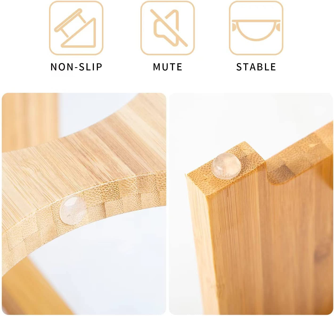 Elevated Bamboo Dog Feeder 🍽️🐾 Raised Stand w/ 2 Stainless Bowls – Anti‑Slip