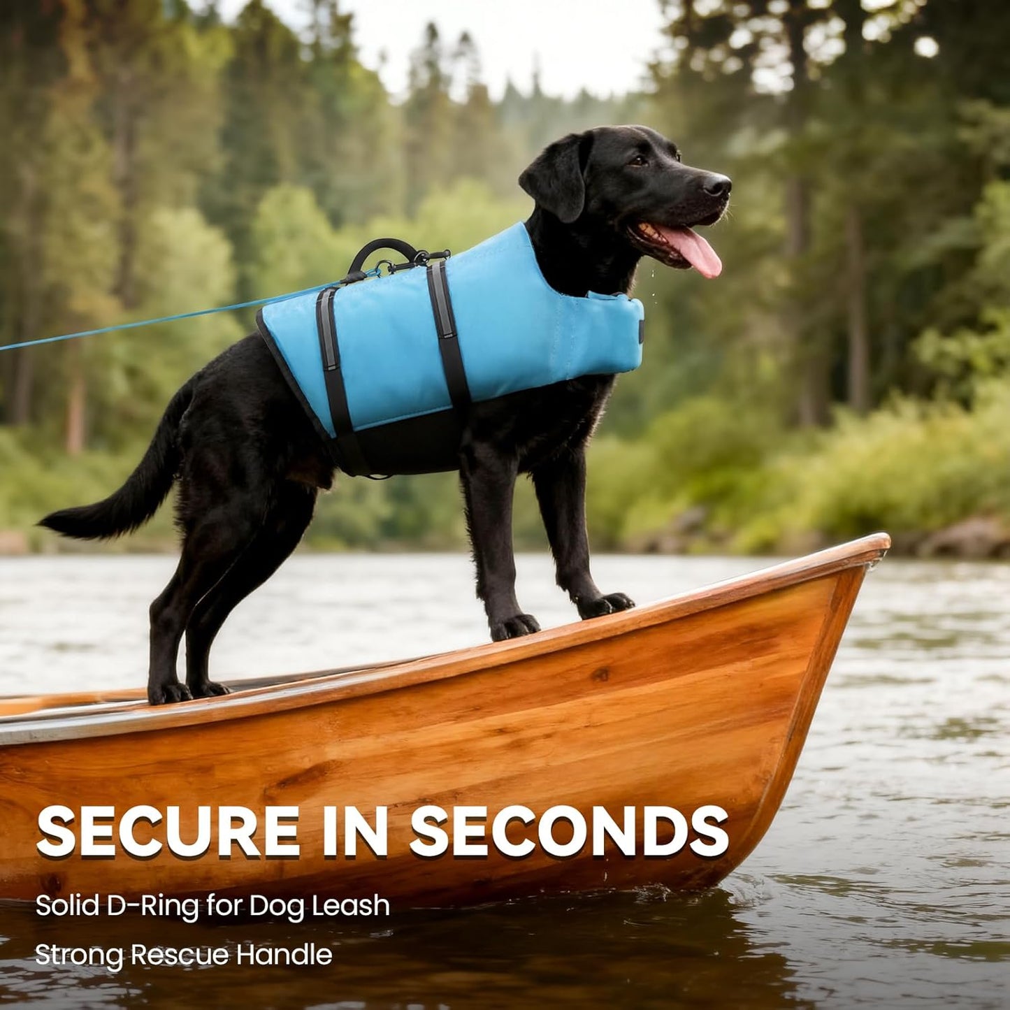 🐶🌊 Rip‑Stop Dog Life Vest — Medium, Blue | Buoyant, Safe & Swim‑Ready with Handle