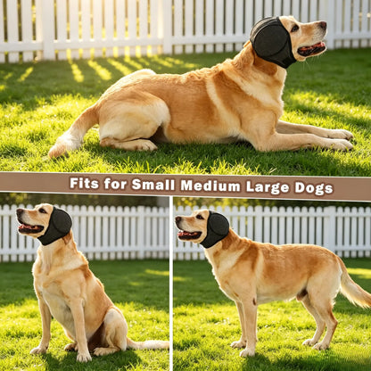 Dog Ear Muffs for Noise Protection - Comfortable Adjustable Ear Wrap for Calming Dogs During Fireworks, Bathing, and Swimming