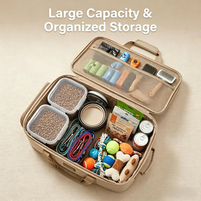 Ultimate Dog Travel Bag: Complete Pet Travel Kit with Food Containers & Collapsible Bowls for Adventurous Pets