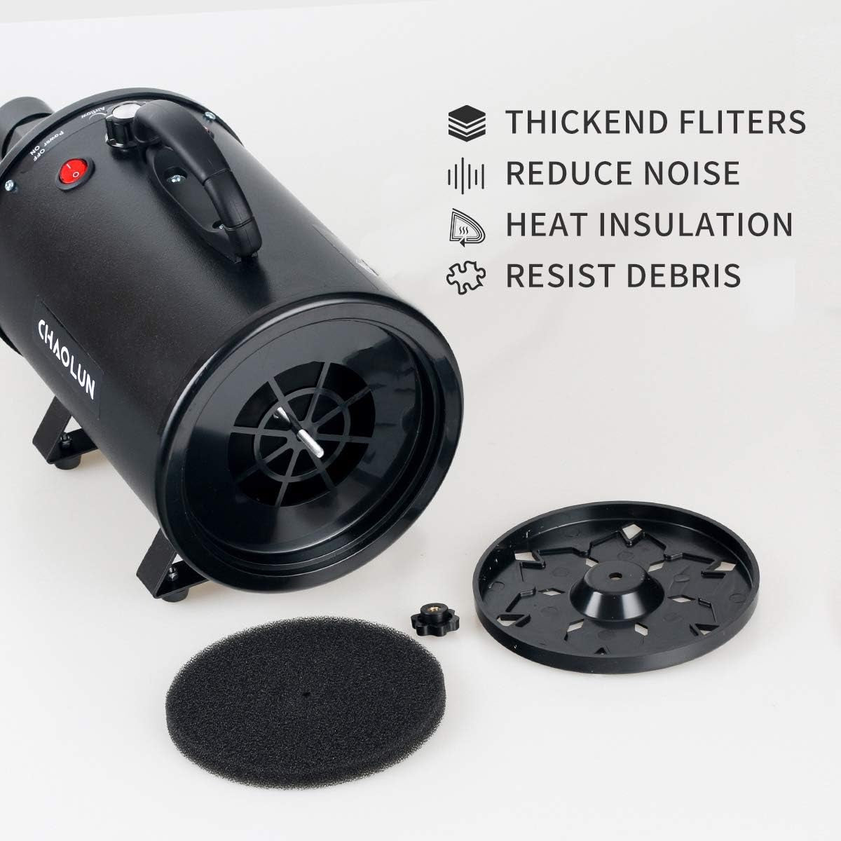 High Velocity Dog Grooming Dryer – Adjustable Speed Pet Hair Dryer with Heater 