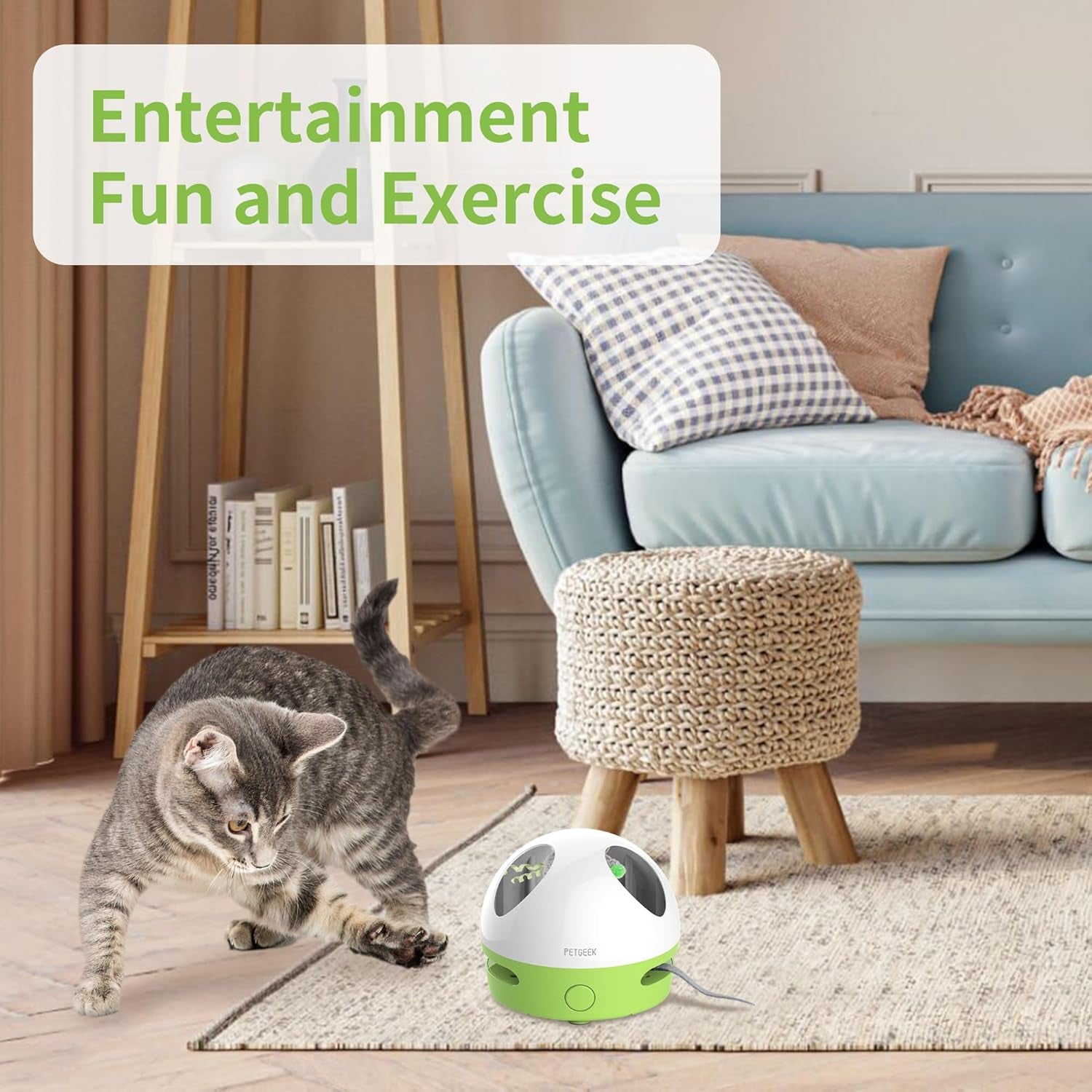 🐭⚡ Hidey Mouse Electronic Cat Toy — Motion Teasing, Squeaky Mouse, Catnip‑Filled Fun (Green)