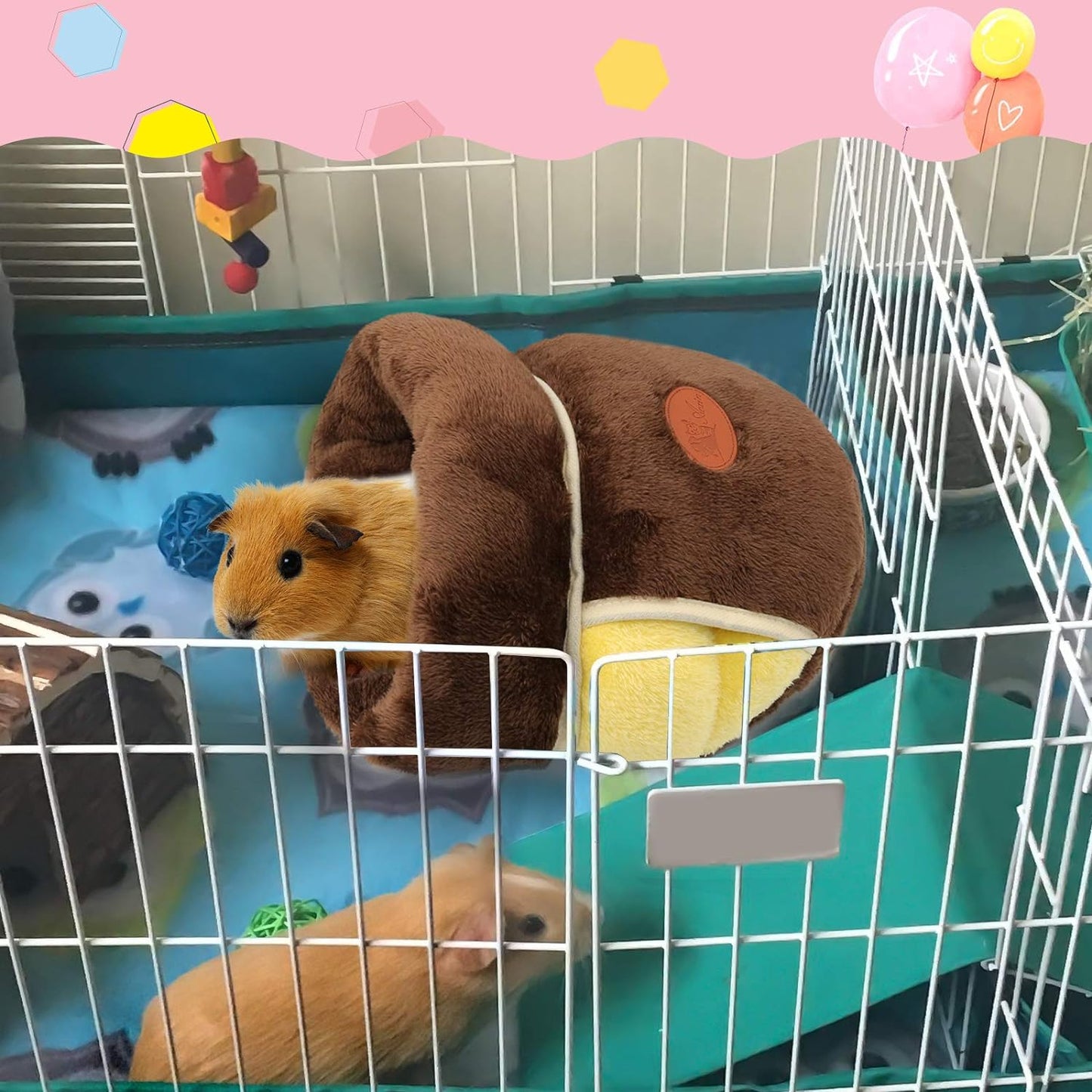 Plush Cuddle Cave Bed 🐹💙 Soft Washable Hideout for Guinea Pigs, Rats & Small Pets