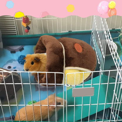 Plush Cuddle Cave Bed 🐹💙 Soft Washable Hideout for Guinea Pigs, Rats & Small Pets