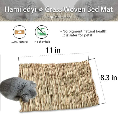 “Natural Grass Chew Mats 🌿🐰 12‑Pack for Rabbits, Guinea Pigs & More”