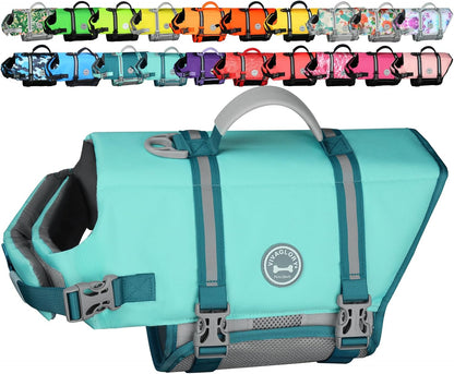 🐶🌊 Rip‑Stop Dog Life Vest — Medium, Blue | Buoyant, Safe & Swim‑Ready with Handle