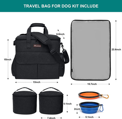 Modoker Dog Travel Bag ✈️🐾 Airline‑Approved Weekend Organizer w/ Bowls & Food Bags