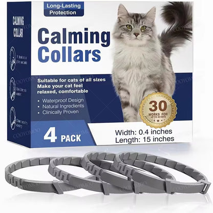 Adjustable Calming Collars – Pheromone Anxiety Relief for Dogs & Cats, 3/4 Pack  