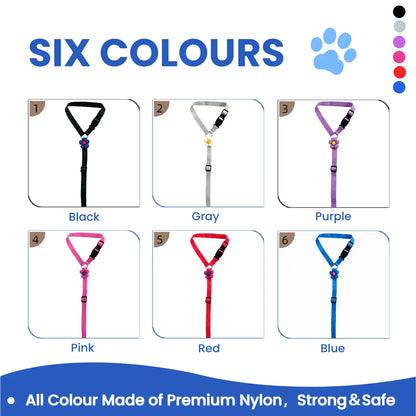 Adjustable 2-Pack Cute Dog Seat Belt Leash for Safe Car Travel