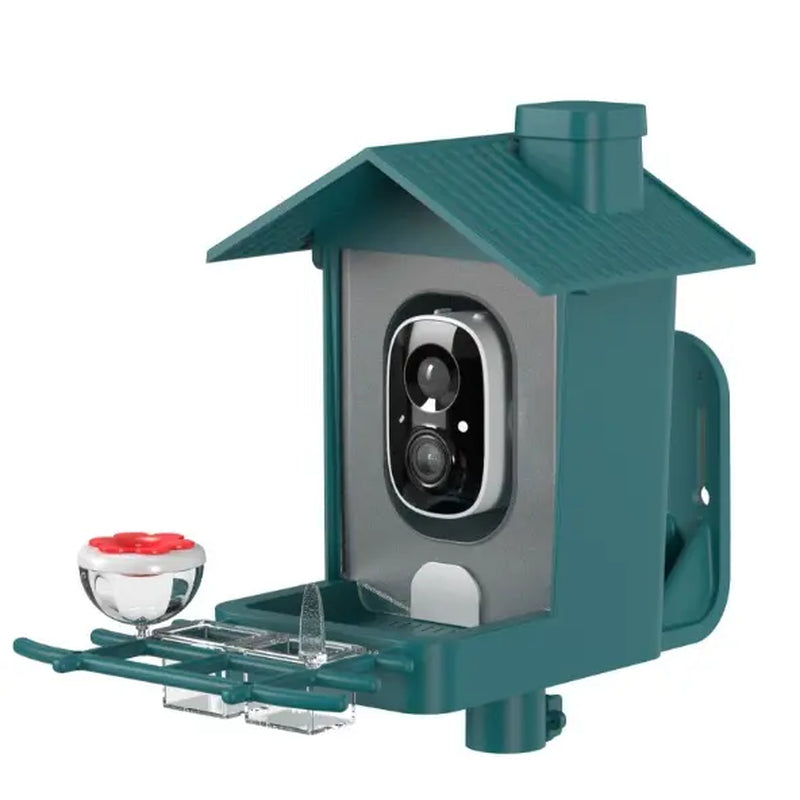 Wireless Outdoor Bird Feeder with Camera Auto Capture 1080P Real-Time Viewing AI Identify Wild Bird Motion Detection IP65 Waterproof 5000Mah Battery